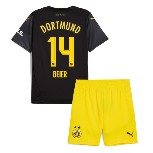 Dětský fotbalový dres Borussia Dortmund Maximilian Beier #14 2024-25 Venkovní Krátký Rukáv (+ trenýrky)